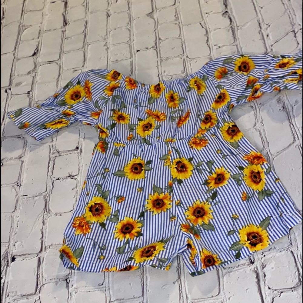 Sunflower romper sz 12 mos